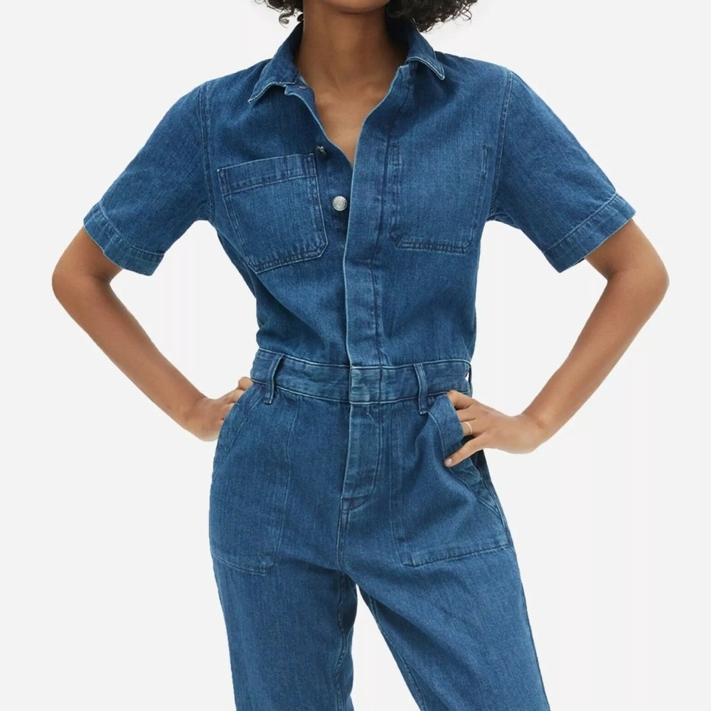 Everlane The Short Sleeve Denim Coverall. Like New. Size 6.